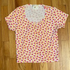 Free People cropped floral tshirt